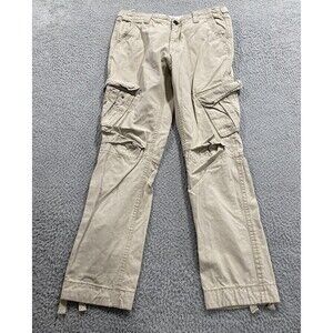 Aca Joe Pants Mens 34x31 Beige Cargo Cotton Canvas Utility